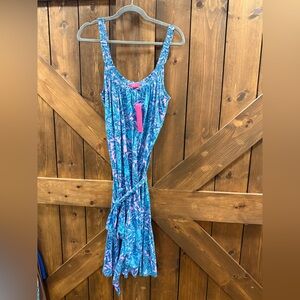 Lilly Pulitzer Blue and Pink Knee-Length Dress